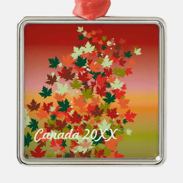 Ornamento De Metal Sunset Canadense (Frente)