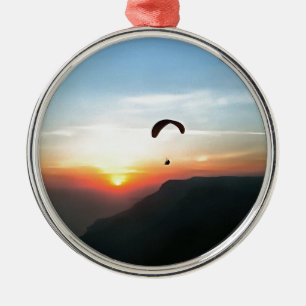Ornamento De Metal Sunset Paraglide Wanderlust Arte Esportiva Extreme