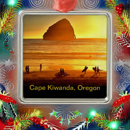 Ornamento De Metal Sunset Surfing and Biking Cape Kiwanda Oregon