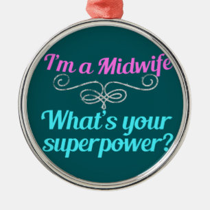 Ornamento De Metal Super-herói bonito da parteira