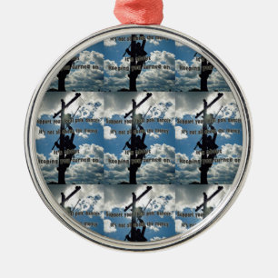 Ornamento De Metal Suporte a seu Lineman