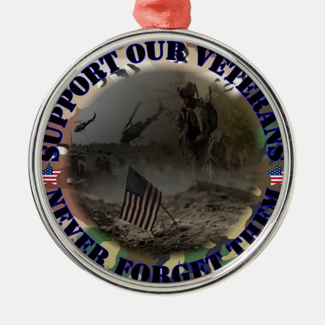 Ornamento De Metal Support our Veterans… EUA (Frente)