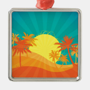 Ornamento De Metal Surf tropical de Sunset Beach design