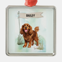 Sussex Spaniel Watercolor Personalized Dog