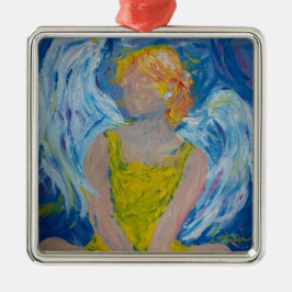 Ornamento De Metal "Sussurros do Amor" Angel Ornament