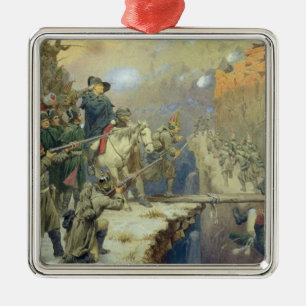 Ornamento De Metal Suvorov que cruza a ponte do diabo em 1799, 1880