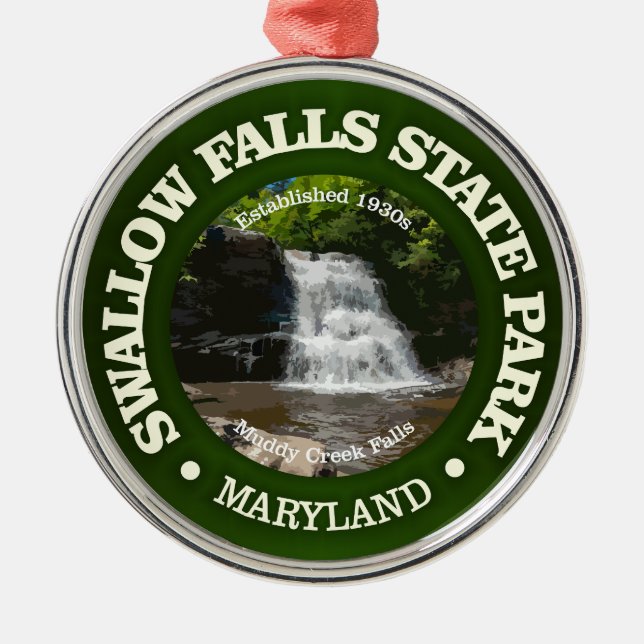 Ornamento De Metal Swallow Falls SP (Frente)