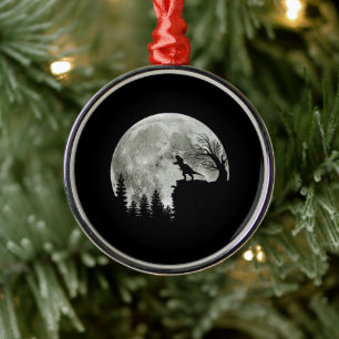 Ornamento De Metal T Rex Em Pé Na Lua Da Montanha Halloween