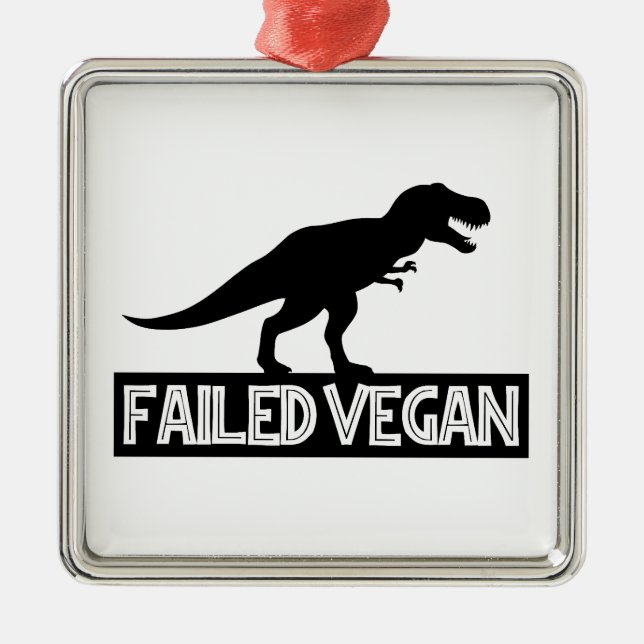 Ornamento De Metal T-Rex Falhou Vegan (Frente)