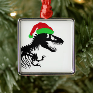 Ornamento De Metal T-Rex Natal