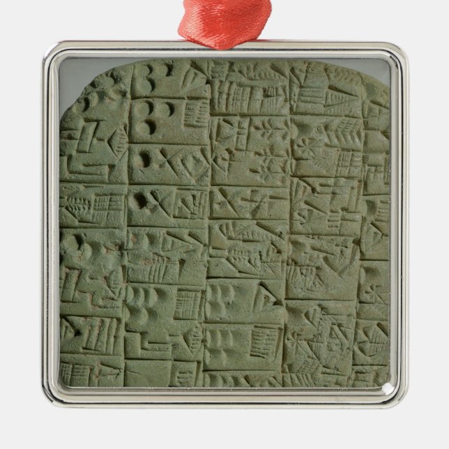 Ornamento De Metal Tabuleta com roteiro cuneiform (Frente)