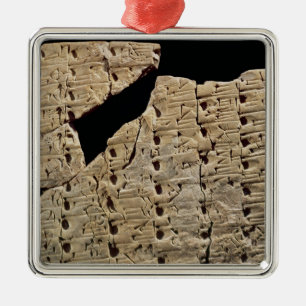 Ornamento De Metal Tabuleta com roteiro cuneiform, de Uruk