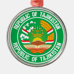 Ornamento De Metal Tadjik Round Emblem