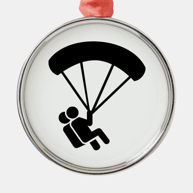 Ornamento De Metal Tandem de Skydiving (Frente)