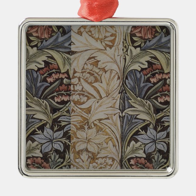 Ornamento De Metal Tapeçaria Bluebell Botânica Clássica de William Mo (Frente)