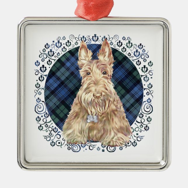 Ornamento De Metal Tartan Black Watch (Frente)