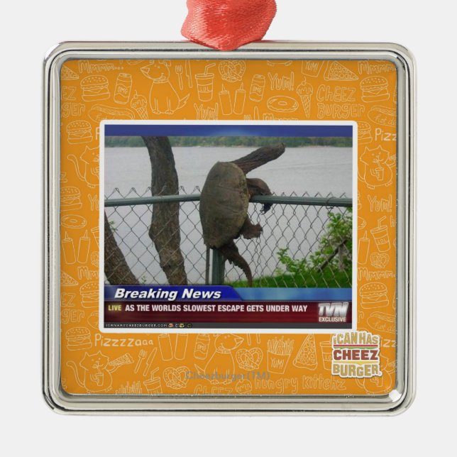 Ornamento De Metal Tartaruga de Excaping (Frente)