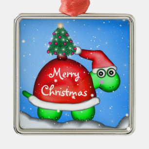 Ornamento De Metal Tartaruga do Natal
