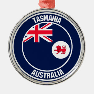 Ornamento De Metal Tasmania Round Emblem