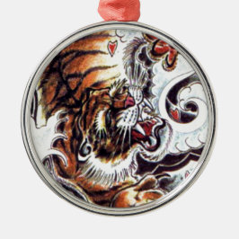 Ornamento De Metal Tatuagem de Tigre Japonês