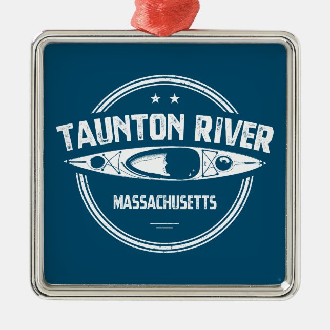 Ornamento De Metal Taunton River Massachusetts Kayaking (Frente)