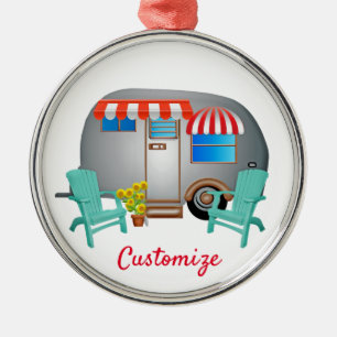 Ornamento De Metal Teardrop Caravan Camper Thunder_Cove