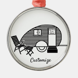 Ornamento De Metal Teardrop Trailer Minúsculo Thunder_Cove