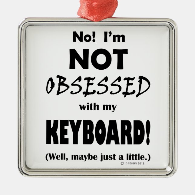 Ornamento De Metal Teclado obcecado (Frente)