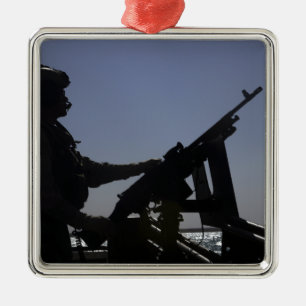 Ornamento De Metal Técnico que equipa uma metralhadora M240 em Iraqu