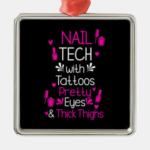 Ornamento De Metal Tecnologia Nail com Tatuagens