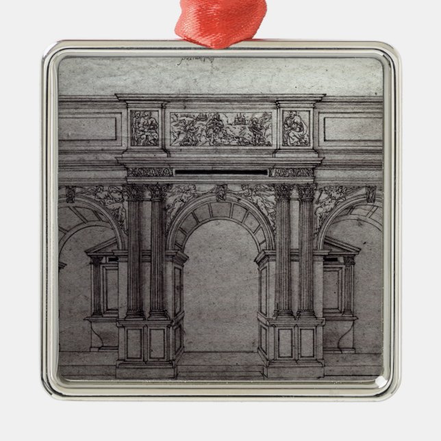 Ornamento De Metal Tela de rood da igreja (Frente)
