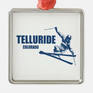 Ornamento De Metal Telluride Colorado Skier