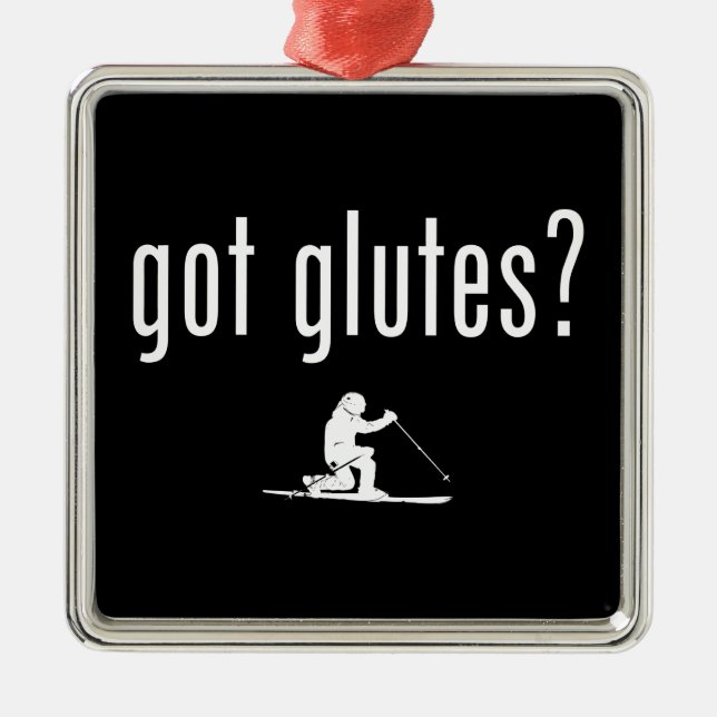 Ornamento De Metal Tem Glutes Telemark Skiing (Frente)