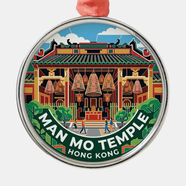 Ornamento De Metal Templo Man Mo Hong Kong (Frente)