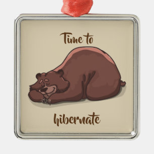Ornamento De Metal Tempo do urso do sono Hibernate