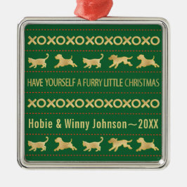 Ornamento De Metal Tenha um Feliz Feliz Cachorro de Natal