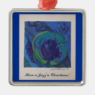 Ornamento De Metal Tenha um Natal de Jazz'n