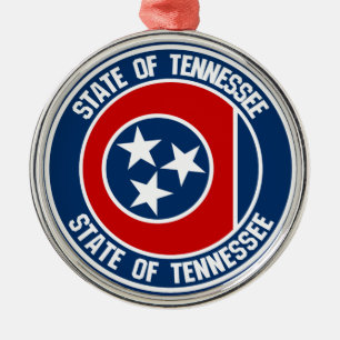 Ornamento De Metal Tennessee Round Emblem