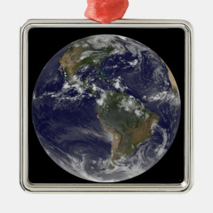 Ornamento De Metal Terra completa que mostra America do Norte e Amer