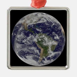 Ornamento De Metal Terra completa que mostra America do Norte e Amer