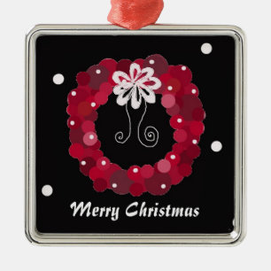 Ornamento De Metal Terra Vermelha de Natal Elegante