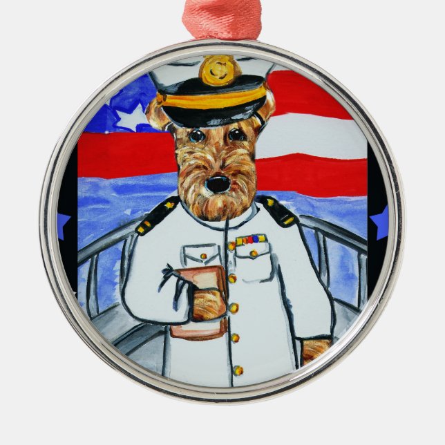 ORNAMENTO DE METAL TERRIER AIREDALE (Frente)