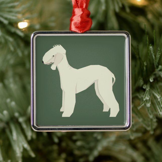 Ornamento De Metal Terrier Bedlington (Árvore)