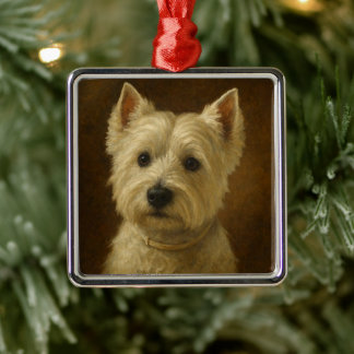 Ornamento De Metal Terrier Branco do West Highland