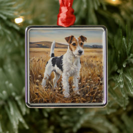 Ornamento De Metal Terrier de Raposa