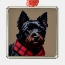 Ornamento De Metal Terrier Escocês