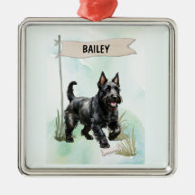 Terrier Escocês Aquarela Cachorro Personalizado