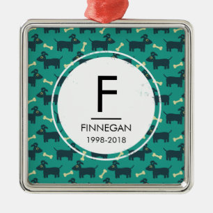 Ornamento De Metal Teste padrão bonito do cão com orelhas & o osso