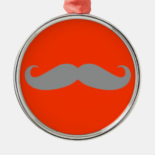Ornamento De Metal Teste padrão cinzento do bigode