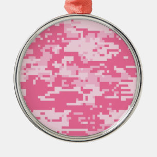 Ornamento De Metal Teste padrão cor-de-rosa da ACU Camoflage de